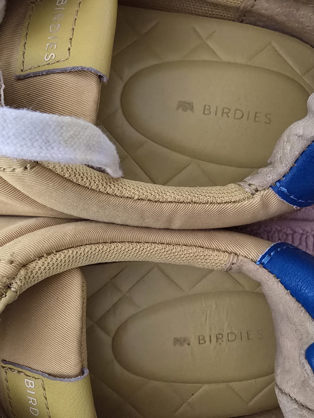 EUC Birdies Yellow Sneakers with Blue Heel Detail - Picture 8 of 9